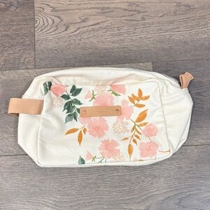 Minted Floral Canvas Pouch